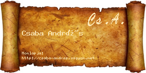Csaba András névjegykártya