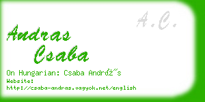 andras csaba business card